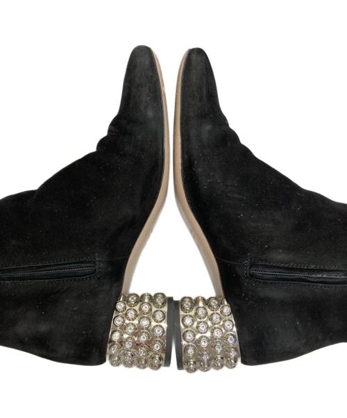 MIU MIU（ミュウミュウ）MIU MIU (ミュウミュウ) ビジューロングブーツ ブラック サイズ:36の古着・服飾アイテム