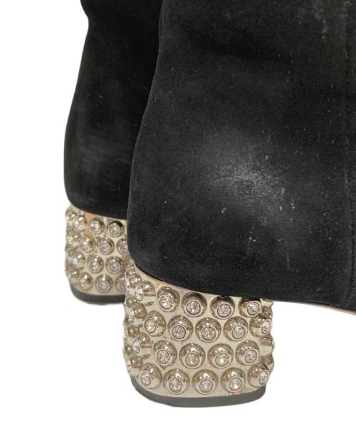 MIU MIU（ミュウミュウ）MIU MIU (ミュウミュウ) ビジューロングブーツ ブラック サイズ:36の古着・服飾アイテム
