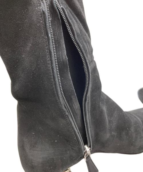 MIU MIU（ミュウミュウ）MIU MIU (ミュウミュウ) ビジューロングブーツ ブラック サイズ:36の古着・服飾アイテム