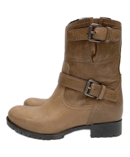 PRADA（プラダ）PRADA (プラダ) CERVO SHINE S MOGAN ブラウン サイズ:35 1/2の古着・服飾アイテム