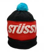 stussy×NIKEステューシー×ナイキ）の古着「ニット帽」｜ブラック×レッド