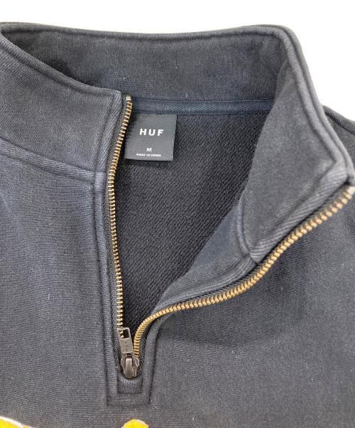HUF（ハフ）HUF (ハフ) ハーフジップスウェット ブラック サイズ:Mの古着・服飾アイテム