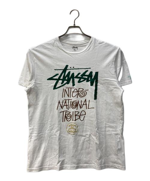stussy（ステューシー）stussy (ステューシー) プリントTシャツ ホワイト サイズ:XLの古着・服飾アイテム