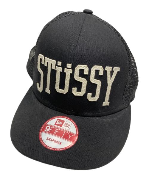 stussy（ステューシー）stussy (ステューシー) New Era (ニューエラ) メッシュキャップ ブラックの古着・服飾アイテム