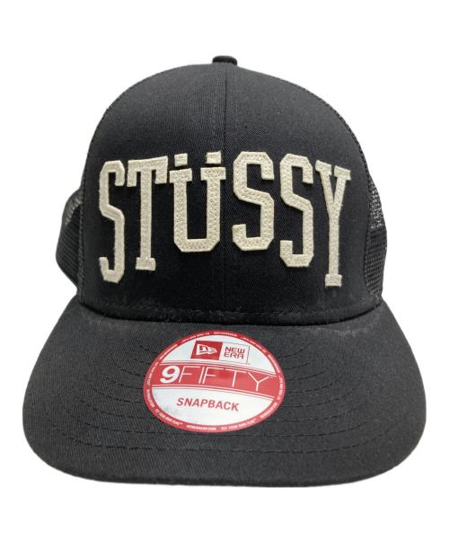 stussy（ステューシー）stussy (ステューシー) New Era (ニューエラ) メッシュキャップ ブラックの古着・服飾アイテム
