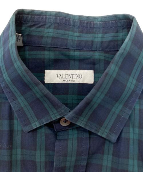 VALENTINO（ヴァレンティノ）VALENTINO (ヴァレンティノ) ブラックウォッチシャツ グリーン×ブラック サイズ:38の古着・服飾アイテム