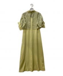 pinue（ピヌエ）の古着「ボレロ付きワンピース」｜黄緑