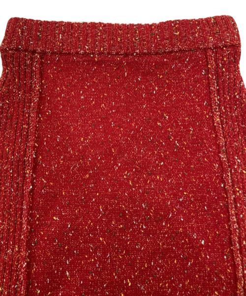 pinue（ピヌエ）pinue (ピヌエ) カラーネップニットセットアップ レッド サイズ:Sの古着・服飾アイテム