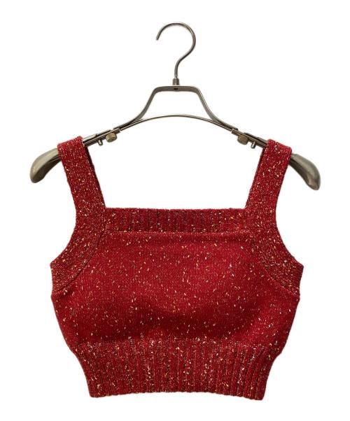 pinue（ピヌエ）pinue (ピヌエ) カラーネップニットセットアップ レッド サイズ:Sの古着・服飾アイテム