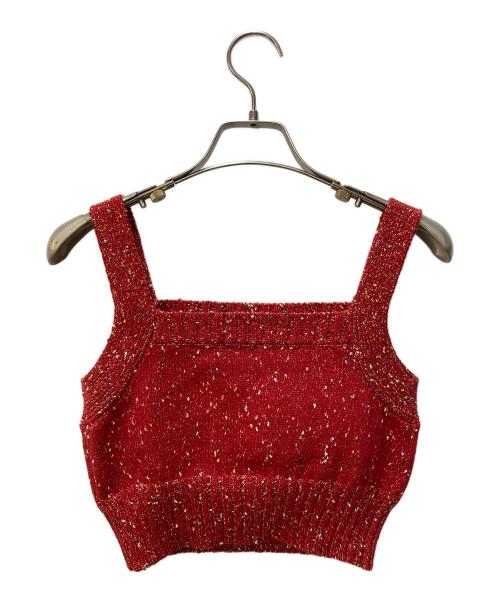 pinue（ピヌエ）pinue (ピヌエ) カラーネップニットセットアップ レッド サイズ:Sの古着・服飾アイテム