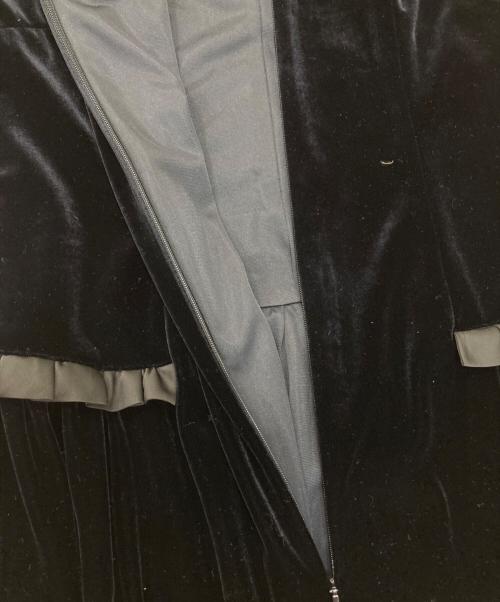 Rene（ルネ）Rene (ルネ) ベロアフリルワンピース ブラック サイズ:36の古着・服飾アイテム