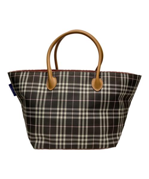 BURBERRY BLUE LABEL（バーバリーロンドンブルーレーベル）BURBERRY BLUE LABEL (バーバリーロンドンブルーレーベル) ナイロントートバッグ ブラウンの古着・服飾アイテム