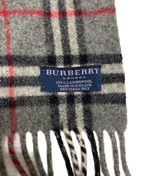 BURBERRY LONDON（バーバリーロンドン）BURBERRY LONDON (バーバリーロンドン) ラムウールマフラー グレーの古着・服飾アイテム