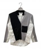 MAISON MAVERICK PRESENTSメゾンマーベリック プレゼンツ）の古着「切替カーディガン」｜ブラック×ホワイト