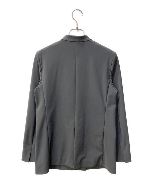 PLST（プラステ）PLST (プラステ) ハイストレッチトリコットカラーレスダブルジャケット グレー サイズ:Sの古着・服飾アイテム