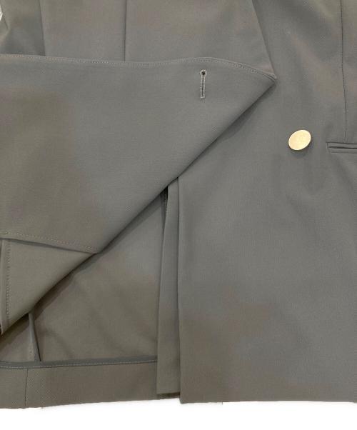 PLST（プラステ）PLST (プラステ) ハイストレッチトリコットカラーレスダブルジャケット グレー サイズ:Sの古着・服飾アイテム