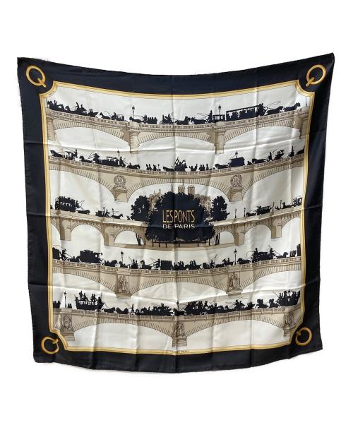 HERMES（エルメス）HERMES (エルメス) カレ90パリの橋 ブラックの古着・服飾アイテム