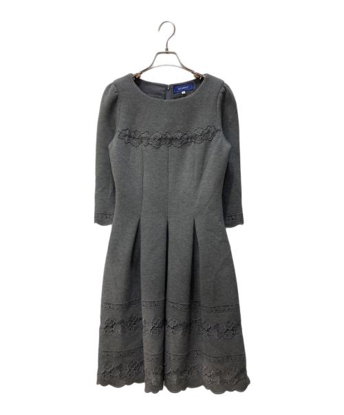 M'S GRACY（エムズグレイシー）M'S GRACY (エムズグレイシー) ボンディングレースワンピース グレー サイズ:38の古着・服飾アイテム