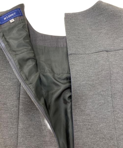 M'S GRACY（エムズグレイシー）M'S GRACY (エムズグレイシー) ボンディングレースワンピース グレー サイズ:38の古着・服飾アイテム