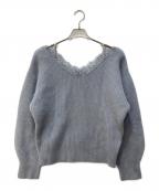 FRAY IDフレイ アイディー）の古着「レーストリムラクーンニット」｜グレー