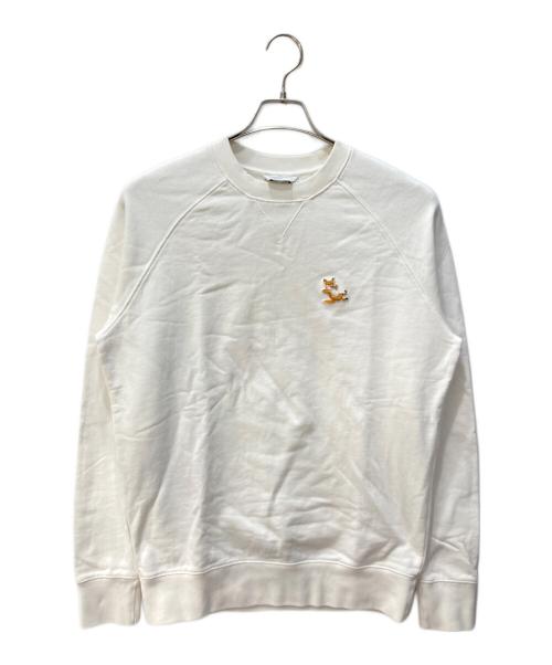 maison kitsune（メゾンキツネ）MAISON KITSUNE (メゾンキツネ) チラックスワッペンスウェット ホワイト サイズ:Mの古着・服飾アイテム