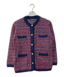 JOURNAL STANDARD relume（ジャーナルスタンダード レリューム）の古着「TWEEDYニットジャケット」｜レッド×ネイビー