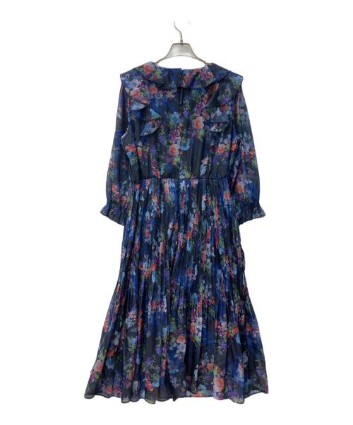 Rose Tiara（ローズティアラ）Rose Tiara (ローズティアラ) フリルフラワープリーツワンピース ネイビー サイズ:42 未使用品の古着・服飾アイテム