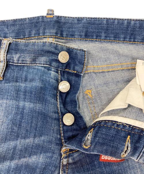 DSQUARED2（ディースクエアード）DSQUARED2 (ディースクエアード) ダメージ加工デニムパンツ インディゴ サイズ:46の古着・服飾アイテム
