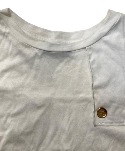 BLUE LABEL CRESTBRIDGE（ブルーレーベルクレストブリッジ）BLUE LABEL CRESTBRIDGE (ブルーレーベルクレストブリッジ) クルーネック Ｔシャツ ホワイト サイズ:Mの古着・服飾アイテム