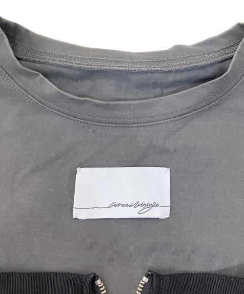 Ameri（アメリ）AMERI (アメリ) 別注チュールドッキングTシャツ グレー サイズ:サイズ表記無しの古着・服飾アイテム