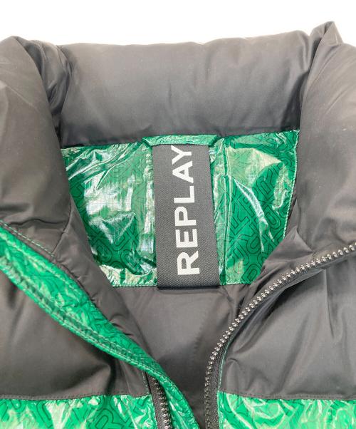 REPLAY（リプレイ）REPLAY (リプレイ) エコダウンジャケット グリーン×ブラック サイズ:Lの古着・服飾アイテム