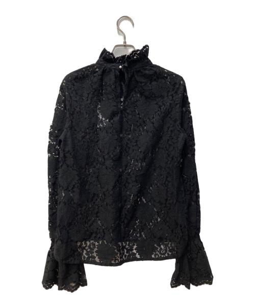 LANVIN（ランバン）LANVIN (ランバン) レースハイネックブラウス ブラック サイズ:38 未使用品の古着・服飾アイテム