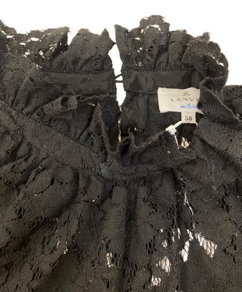 LANVIN（ランバン）LANVIN (ランバン) レースハイネックブラウス ブラック サイズ:38 未使用品の古着・服飾アイテム