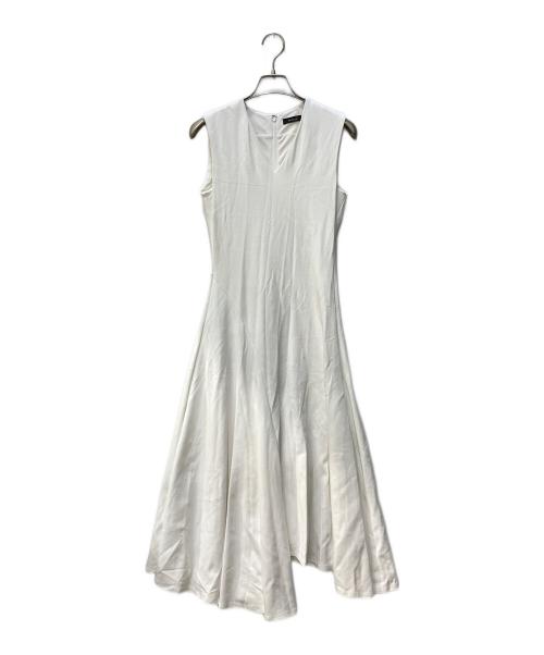 anuans（アニュアンス）anuans (アニュアンス) アシメヘムVネックカットワンピース ホワイト サイズ:Sの古着・服飾アイテム