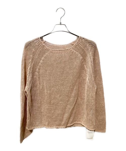 FRAMeWORK（フレームワーク）FRAMeWORK (フレームワーク) メッシュリネンニット ピンク サイズ:FREEの古着・服飾アイテム