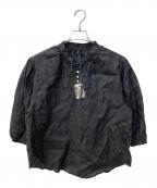 kurashi&tripsクラシアンドトリップ）の古着「香菜子さんとつくった2WAYリネンブラウス」｜ブラック
