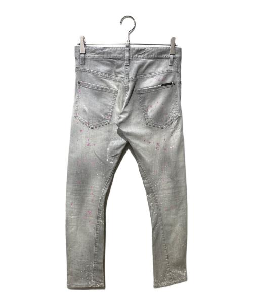 DSQUARED2（ディースクエアード）DSQUARED2 (ディースクエアード) ペンキ加工デニムパンツ グレー サイズ:SIZE42の古着・服飾アイテム