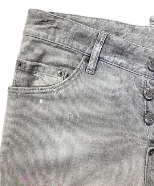 DSQUARED2（ディースクエアード）DSQUARED2 (ディースクエアード) ペンキ加工デニムパンツ グレー サイズ:SIZE42の古着・服飾アイテム