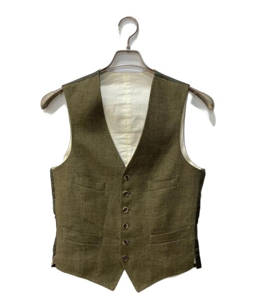 POLO RALPH LAUREN（ポロ・ラルフローレン）POLO RALPH LAUREN (ポロ・ラルフローレン) ツイードリネンベスト オリーブ サイズ:Sの古着・服飾アイテム