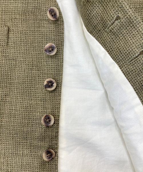 POLO RALPH LAUREN（ポロ・ラルフローレン）POLO RALPH LAUREN (ポロ・ラルフローレン) ツイードリネンベスト オリーブ サイズ:Sの古着・服飾アイテム