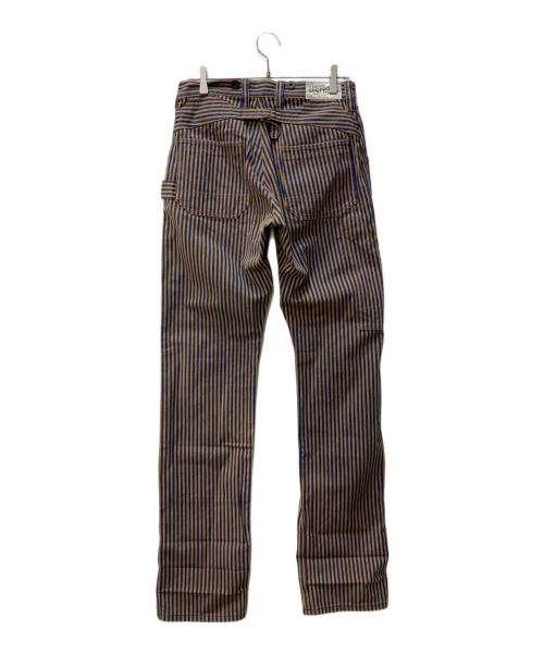UNION SPECIAL OVERALLS（ユニオンスペシャルオーバーオールズ）UNION SPECIAL OVERALLS (ユニオンスペシャルオーバーオールズ) ストライプベイカーパンツ ブラウン×ネイビー サイズ:30×34の古着・服飾アイテム