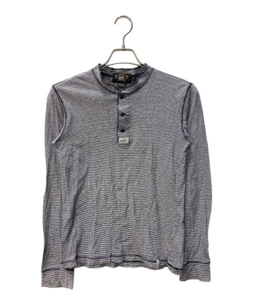RRL（ダブルアールエル）RRL (ダブルアールエル) ヘンリーネックボーダーカットソー ネイビー サイズ:XSの古着・服飾アイテム