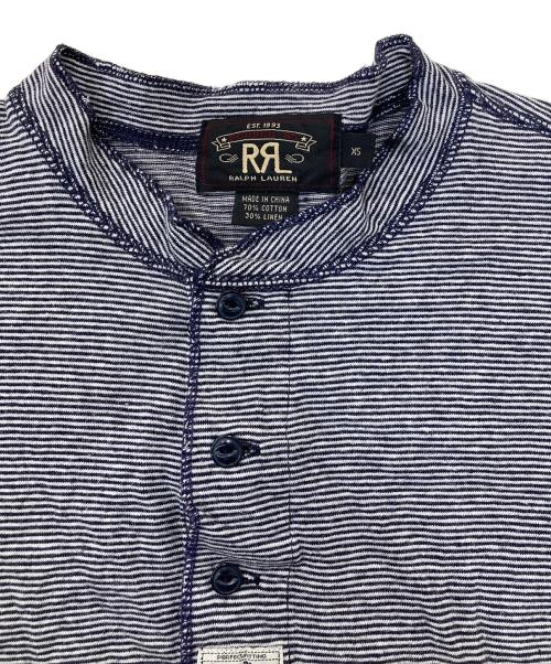 RRL（ダブルアールエル）RRL (ダブルアールエル) ヘンリーネックボーダーカットソー ネイビー サイズ:XSの古着・服飾アイテム