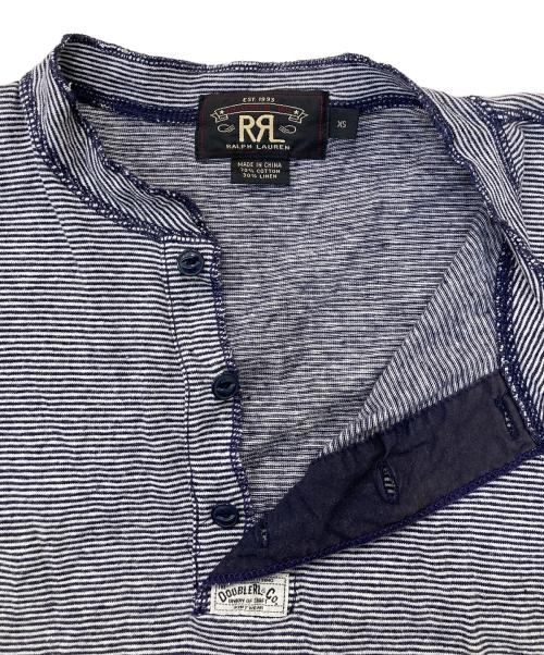 RRL（ダブルアールエル）RRL (ダブルアールエル) ヘンリーネックボーダーカットソー ネイビー サイズ:XSの古着・服飾アイテム