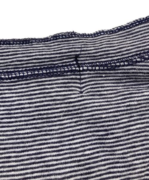 RRL（ダブルアールエル）RRL (ダブルアールエル) ヘンリーネックボーダーカットソー ネイビー サイズ:XSの古着・服飾アイテム