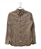 RRLダブルアールエル）の古着「チンストラップ付ワークシャツ」｜ブラウン