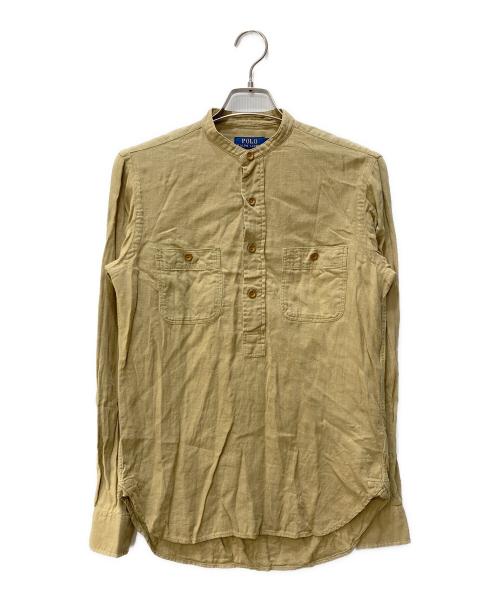 POLO RALPH LAUREN（ポロ・ラルフローレン）POLO RALPH LAUREN (ポロ・ラルフローレン) リネン混プルオーバーシャツ オリーブ サイズ:XSの古着・服飾アイテム