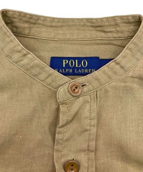 POLO RALPH LAUREN（ポロ・ラルフローレン）POLO RALPH LAUREN (ポロ・ラルフローレン) リネン混プルオーバーシャツ オリーブ サイズ:XSの古着・服飾アイテム