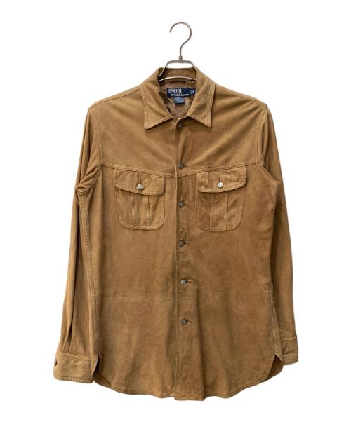 POLO RALPH LAUREN（ポロ・ラルフローレン）POLO RALPH LAUREN (ポロ・ラルフローレン) スウェードレザートラッカーシャツ ベージュ サイズ:Sの古着・服飾アイテム