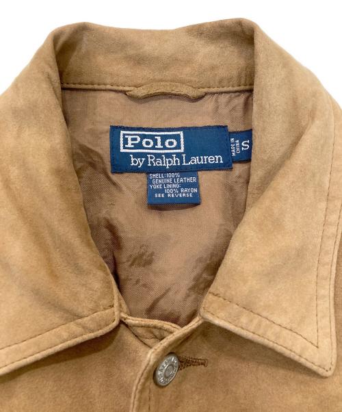 POLO RALPH LAUREN（ポロ・ラルフローレン）POLO RALPH LAUREN (ポロ・ラルフローレン) スウェードレザートラッカーシャツ ベージュ サイズ:Sの古着・服飾アイテム